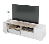 Miroytengo Mueble de Tv Tamiko 138 cm en Blanco Artik y Roble Canadian Blanco/ Madera -