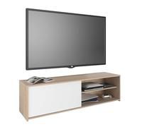 Miroytengo Mueble de TV Trevo 155 cm Salón Comedor Estilo Nórdico en Color Roble Jackson y Blanco con Puerta Corredera