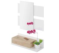 Miroytengo Mueble Recibidor Entrada Tekkan Estilo Nórdico Color Blanco Artik y Roble Canadian 75 cm