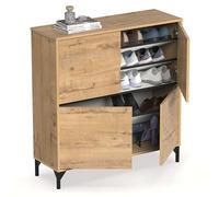 Miroytengo Mueble Recibidor Zapatero Tokio 4 Puertas 5 Baldas Mueble Pasillo Color Roble Gold 101 cm