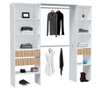 Miroytengo Mueble Vestidor Ethna Armario Dormitorio Color Blanco Artik y Natur Estilo Moderno 190x187x40 cm