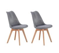 Miroytengo Pack 2 Sillas Comedor, Juego Sillas Cocina Tapizadas Tela Bistro Gris 48x84x54 cm