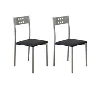 Miroytengo Pack 2 Sillas de Cocina Costa Patas Metal Polipiel Comedor Estilo Moderno Negro 86x47x41 cm