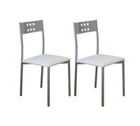 Miroytengo Pack 2 Sillas de Cocina Metal y Blanco Costa, Sillas Comedor Modernas 47x86x41cm