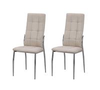 Miroytengo Pack 2 Sillas de Comedor Laci Beige, Sillas de Salón Estructura de Metal 46x102x52 cm