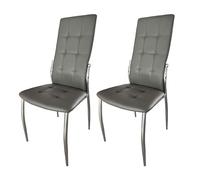 Miroytengo Pack 2 Sillas de Comedor Laci, Sillas de Salón Estructura de Metal 46x102x52 cm (Gris)