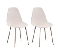 Miroytengo Pack 2 Sillas de Comedor Taho, Sillas de Salón, Cocina, Color Beige Patas Metal 46x84x51 cm