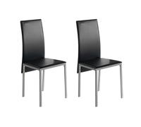 Miroytengo Pack 2 Sillas Salón Comedor Saona Estilo Moderno en Color Negro y con Patas en Gris Metalizado 97x51x42