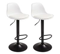 Miroytengo Pack 2 Taburetes de Bar o Cocina, Silla Alta Bistro, Altura Regulable, Asiento Acolchado, 360º, Gris