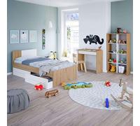 Miroytengo Pack 3 Muebles Juveniles Noa en Color Roble Nodi y Blanco Artik