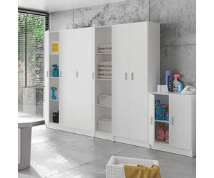 Miroytengo Pack 4 Armarios Multiusos Despensa Cuarto Colada Color Blanco Muebles Auxiliares Almacenaje Productos Limpieza
