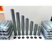 Miroytengo Pack 4 Patas Cilíndricas 35 cm Metálicas para Somier o Base Tapizada