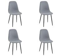 Miroytengo Pack 4 Sillas Comedor, Juego Sillas Cocina Lisa Gris Tapizadas con Patas Metal Negro