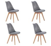 Miroytengo Pack 4 Sillas Comedor, Juego Sillas Cocina Tapizadas Tela Bistro Gris 48x84x54 cm