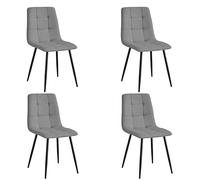 Miroytengo Pack 4 Sillas Comedor RAF, Sillas de Salón Tapizados Tela Gris 43x85x48 cm