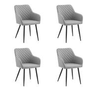 Miroytengo Pack 4 Sillas Comedor Rombo, Juego 4 Sillas Salón Tapizadas, Sillas Sala de Estar - Gris