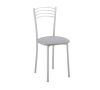Miroytengo Pack 4 Sillas de Cocina Estilo Moderno en Color Gris de Metal y Poliuretano 89x40x45 cm
