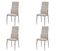 Miroytengo Pack 4 Sillas de Comedor Laci Beige, Sillas de Salón Estructura de Metal 46x102x52 cm
