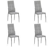 Miroytengo Pack 4 Sillas de Comedor Laci Gris, Sillas de Salón Estructura de Metal 46x101x54 cm Gris -