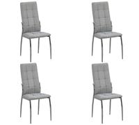 Miroytengo Pack 4 Sillas de Comedor Laci Gris, Sillas de Salón Estructura de Metal 46x101x54 cm