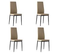 Miroytengo Pack 4 sillas Polipiel Brea Color Capuchino Comedor salón cómodas y Estilo Moderno 98x42x47