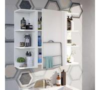 Miroytengo Pack Armario con Espejo + 2 Espejos Color Blanco Brillo baño Aseo Muebles almacenaje 65x80x21 cm