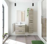 Miroytengo Pack Muebles Baño Aruba Melamina Aruba - Roble Alaska