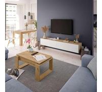 Miroytengo Pack Muebles de Salón Moderno Completo Roble Nodi y Blanco Artik