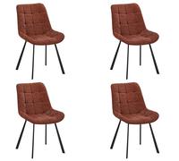 Miroytengo Pack Sillas de Comedor Nami, Sillas de Salón, Color Marrón Patas Metal 53x86x63 cm (Marron)