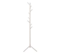 Miroytengo Perchero de Pie 8 Colgadores, Mueble de Entrada Reki Madera de Haya y Montaje Fácil 44x172x44 cm Blanco -