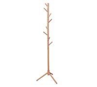 Miroytengo Perchero de Pie, Mueble de Entrada 8 Colgadores Reki Madera de Haya y Montaje Fácil Roble 44x172x44 cm