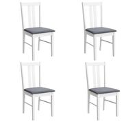 Miroytengo Set 4 Sillas de Cocina Comedor Classic, Conjunto 2 Sillas Cocina Fabricadas en Melamina tapizadas Asiento Gris Color Blanco