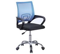 Miroytengo Silla de Estudio Slim giratoria en Color Azul y Negro Habitación Juvenil