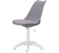 Miroytengo Silla Estudio Oficina, Sillón de Escritorio Juvenil Giratoria Luna Color Gris y Blanco