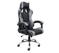 Miroytengo Silla Gaming Legend Negro y Gris con cojín Lumbar y reposacabezas Material Tela Estructura Metal 63x120x66 cm
