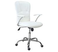 Miroytengo Silla Giratoria de Oficina Estudio Moderno Nova Escritorio en Color Blanco de Polipiel