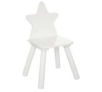 Miroytengo Silla Infantil Douceur Respaldo con Forma de Estrella Mueble Infantil Melamina y Madera Color Blanco