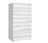 Miroytengo Sinfonier Cómoda 5 Cajones Mueble Cajonera Cómoda Alta Lyon Blanco Albo 62x111 cm Blanco -