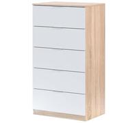 Miroytengo Sinfonier Cómoda Dormitorio Luca Estilo Nórdico Color Blanco Artik y Roble Canadian 60x110x40 cm