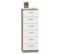 Miroytengo Sinfonier Dormitorio Tibet Color Roble Cambrian y Blanco en Melamina 110x40x40 cm