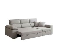 Miroytengo Sofá Cama Esquinero 3 Plazas Milano - Chaise Longue Derecho con Almacenaje, Asientos deslizantes, Gris 260x98x98 cm