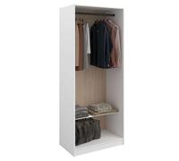 Miroytengo Vestidor Modulix Flexa de Dormitorio en Color Blanco Mate y Roble Jackson con 1 Estante y 1 Barra 83x200x50 cm