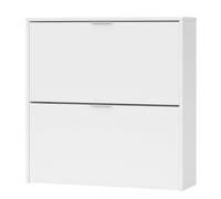 Miroytengo Zapatero 2 Puertas Abatibles en Color Blanco Mate Dormitorio Pasillo Estilo Moderno Mueble 76x75x22 cm