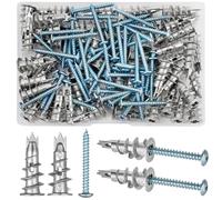 MirraSwit 100 Piezas Tacos para Cartón Yeso, Taco Metálico Autoperforante, Taco Metalico Pladur Espiches, con Tornillo, para Placas de Yeso, Fijación