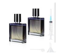 MirraSwit 2PCS Atomizador Perfume Recargable, 30ML Atomizador de Perfume Cuadrado Azul Degradado, Frasco de Perfume de Vidrio Vacía para Mujeres o Niñas