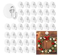 MirraSwit 42Pcs 40mm Transparente Gancho Ventosa, Ventosas para Cristal con Gancho, Multiuso Pequeño Gancho Ventosa Baño para Suspender Decoración Navidad