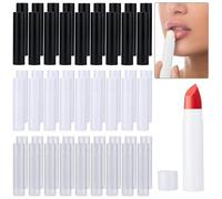 MirraSwit 54 Piezas Tubo Balsamo Labio, Contenedor Vacío de Pintalabios, Kit para Hacer Balsamos Labiales para DIY Bálsamo Labial (Negro, Blanco, Transparente)