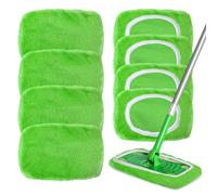 MirraSwit 8 Piezas Mopa de Microfibra Repuesto para Swiffer, 25.4x11.5 Cm Microfibra de Repuesto Reutilizable, Mopa Fregona Reutilizable para Uso en Seco y Mojado, para Limpiar Pisos Duros y de Madera