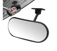 Mirror Car, 360° Adjustable Rear View Mirror, 5.39x2.24 inches Wide Angle Shatterproof Backseat Monitor, Safe Driving Parents Adhesive Mount for Windshield & Dashboard,