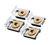 Mirror Clips - 4 Piece Carbon Steel 1.22x0.98in | Heavy Duty Square Frameless Bracket Holder | Rustproof Wall Mounting Hardware For Bathroom Office Gym Dressing Room And Commercial Billboard Use